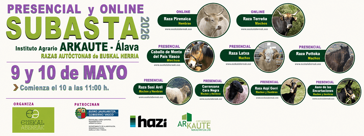 Ejemplo de banner de certamen ganadero Arkaute
